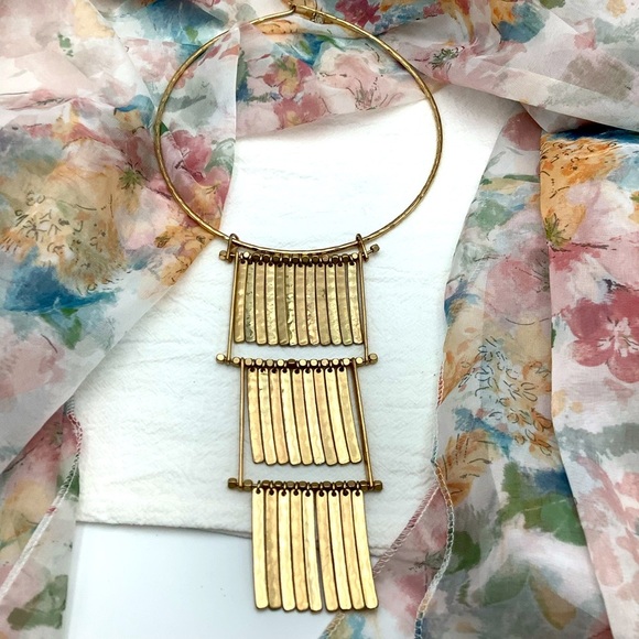 Robert Lee Morris Golden Bib Necklace - Picture 3 of 3